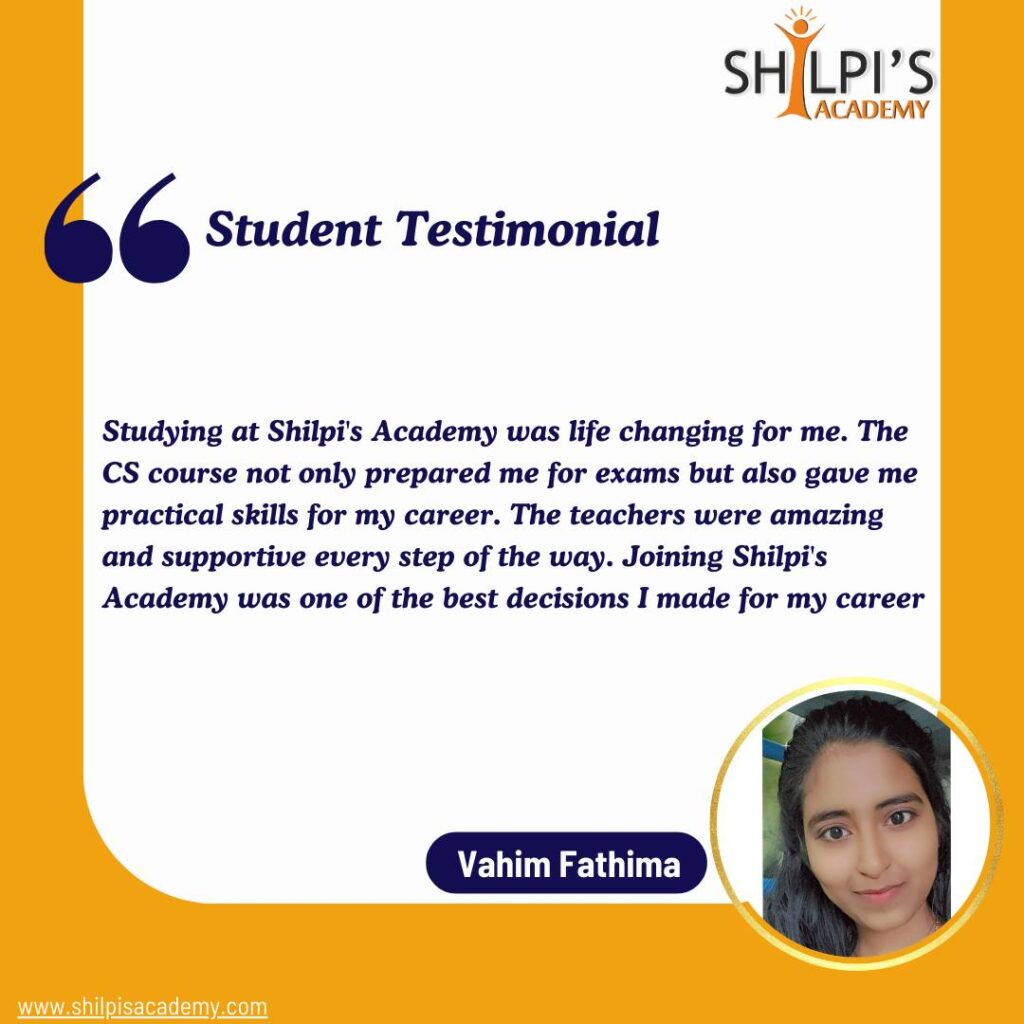 Student testimonial by vahim fathima